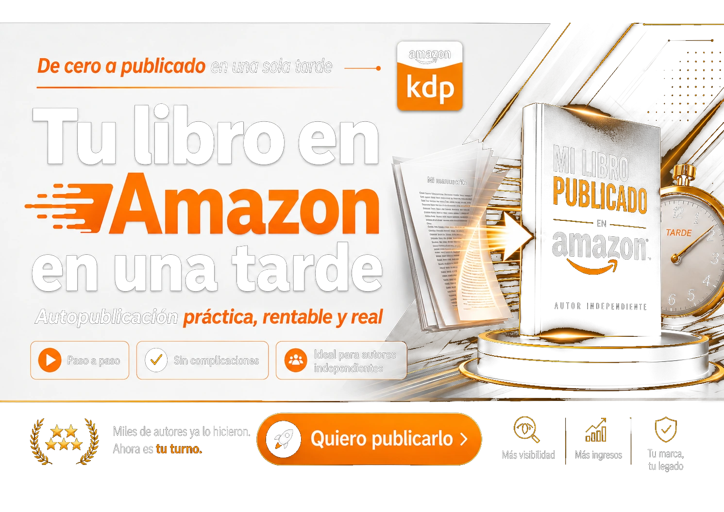 Tu libro en Amazon en una tarde: autopublicación práctica, rentable y real