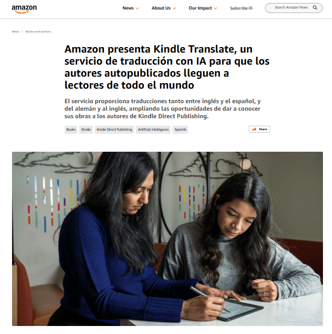 amazon kdp translate